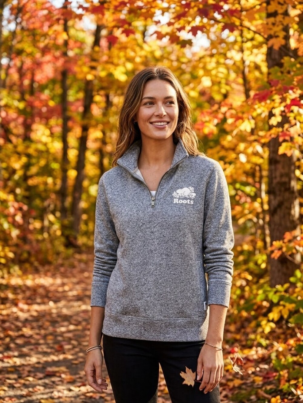 🦫 Roots Quarter-Zip Pullover Sweater 🩶